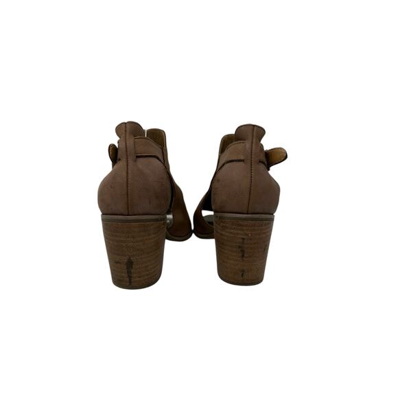 Lucky Brand Brown Suede Leather Open Toe Heeled Shoes size 8M - Picture 12 of 16